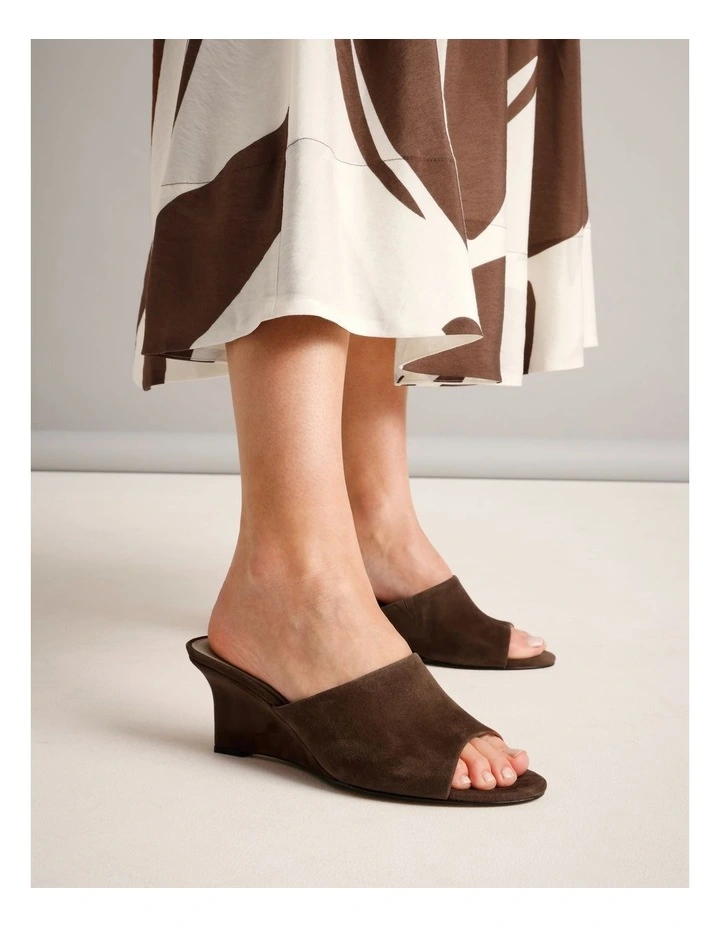 Avery Sandal in Chocolate Suede image 2