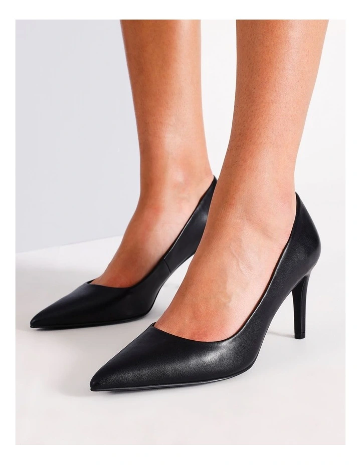 Tina Heeled Shoe in Black Smooth image 2
