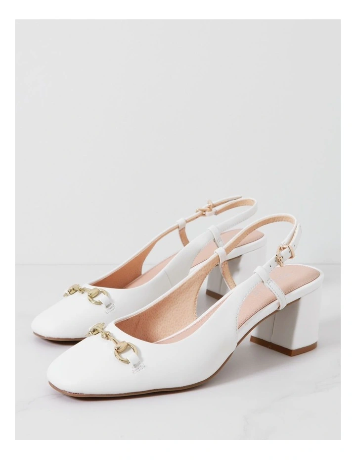 Gloria Heeled Shoe in White image 1