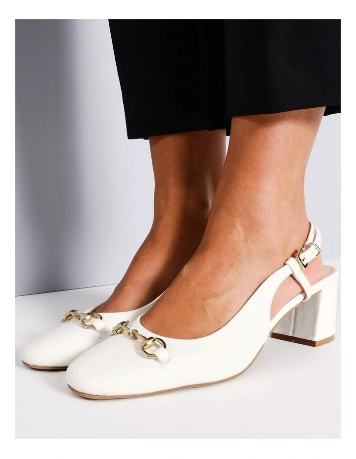 Gloria Heeled Shoe in White image 2