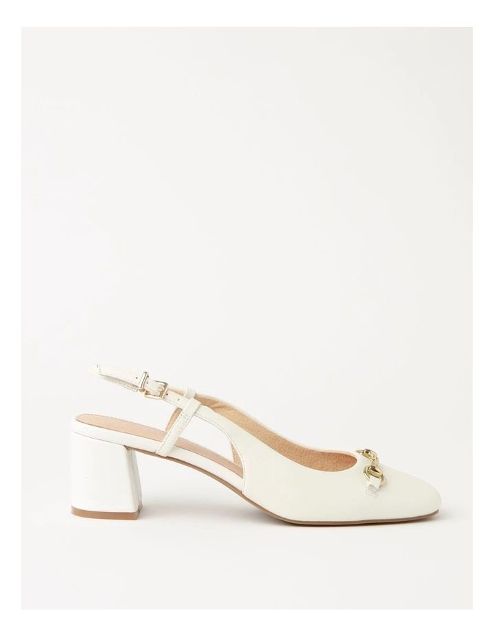 Gloria Heeled Shoe in White image 3