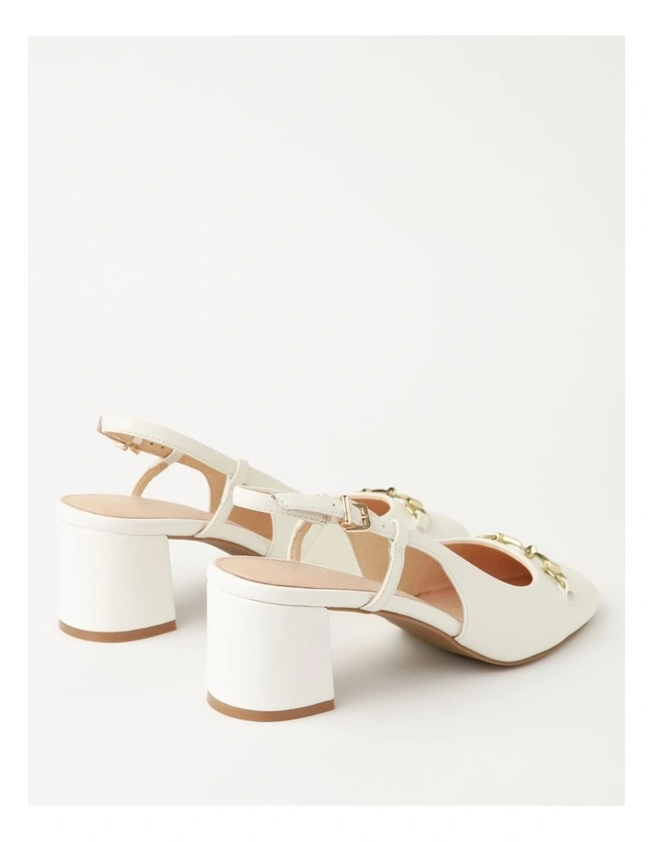 Gloria Heeled Shoe in White image 4