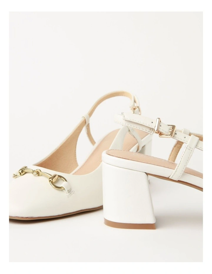 Gloria Heeled Shoe in White image 5