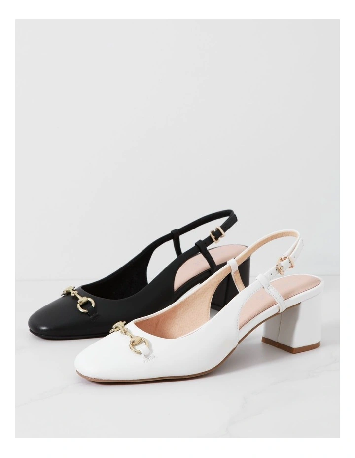 Gloria Heeled Shoe in White image 6