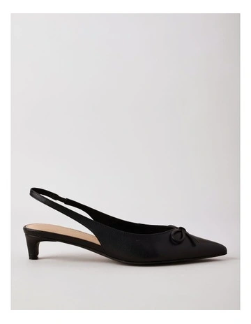 Brooke Heeled Shoe in Black Leather