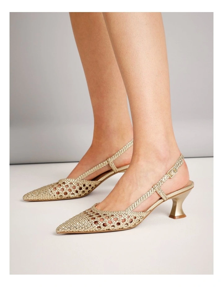 Claire Heeled Shoes in Gold image 2