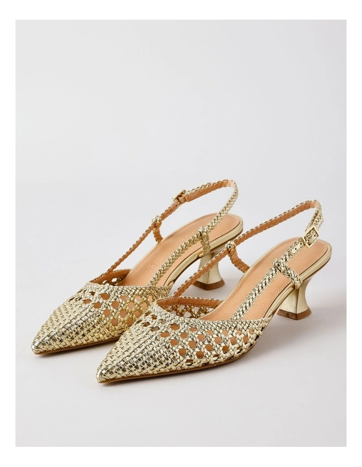 Claire Heeled Shoes in Gold image 3