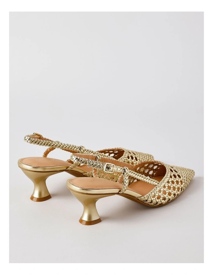 Claire Heeled Shoes in Gold image 4