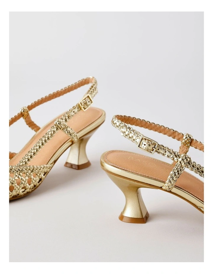 Claire Heeled Shoes in Gold image 5