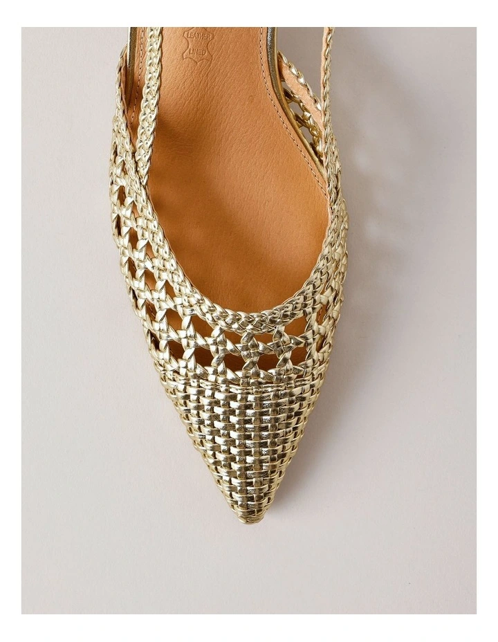 Claire Heeled Shoes in Gold image 6