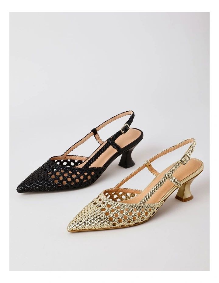 Claire Heeled Shoes in Gold image 7