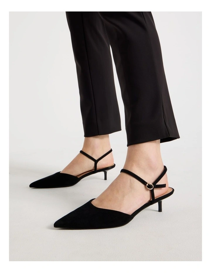 Kristen Heeled Shoe in Black Suede image 2