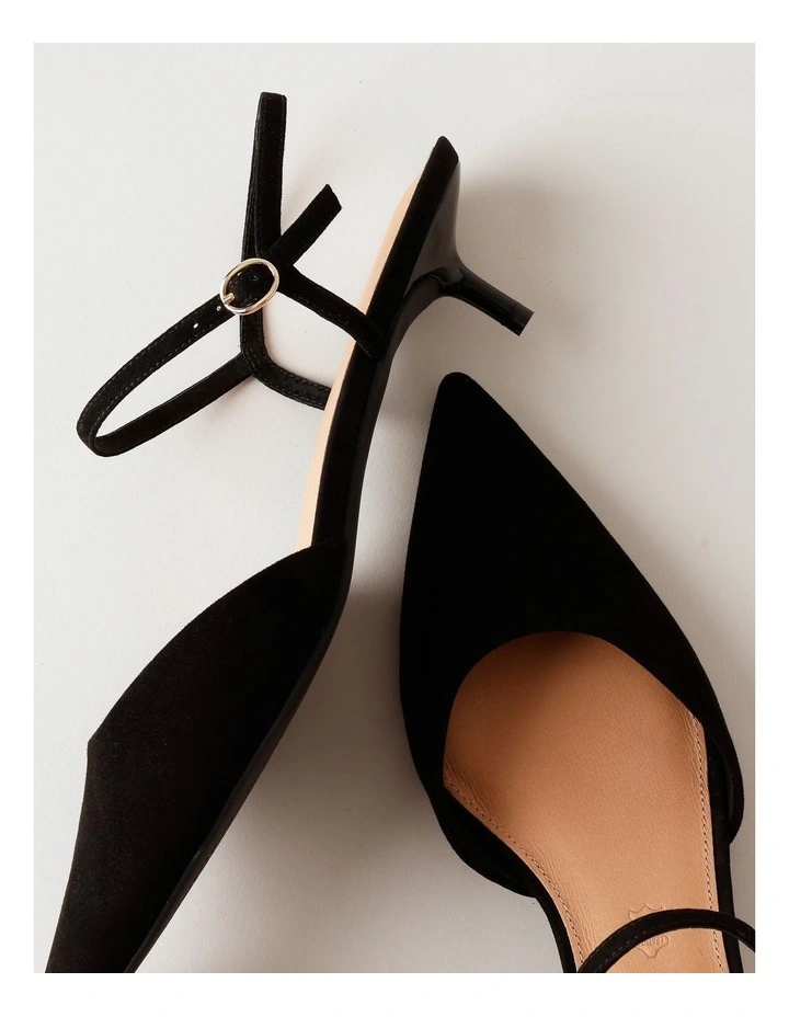 Kristen Heeled Shoe in Black Suede image 3