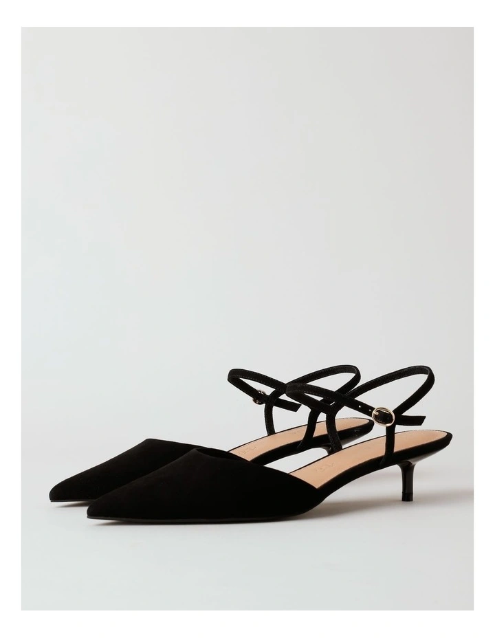 Kristen Heeled Shoe in Black Suede image 4