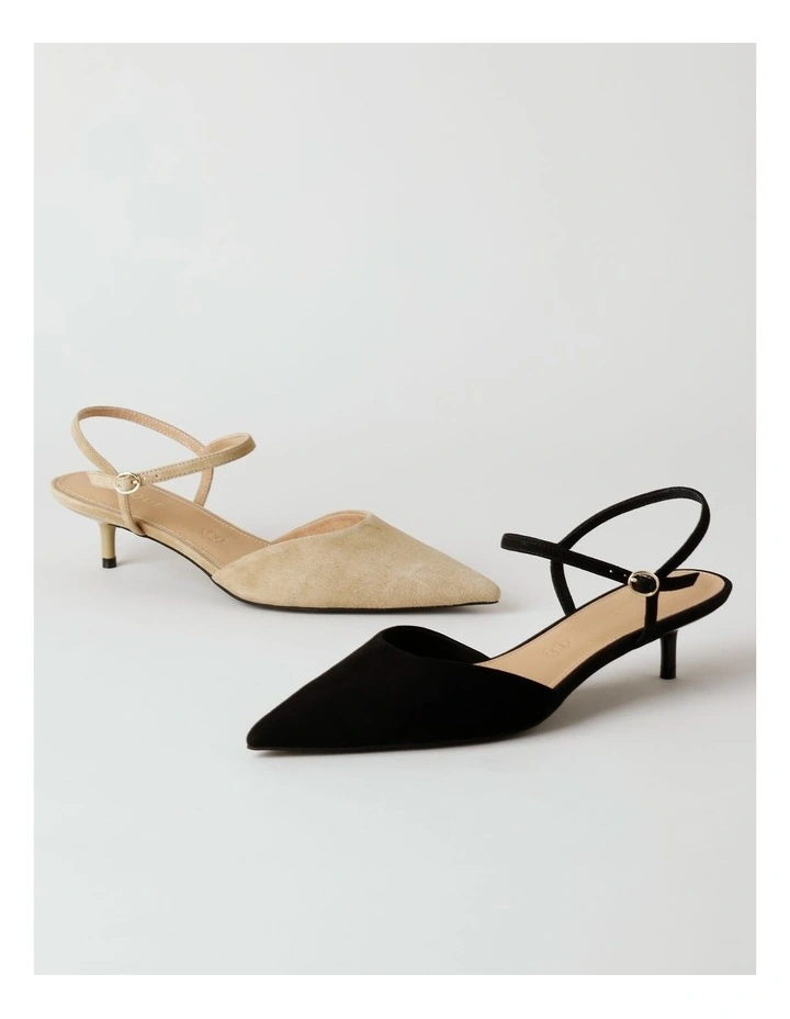 Kristen Heeled Shoe in Black Suede image 7