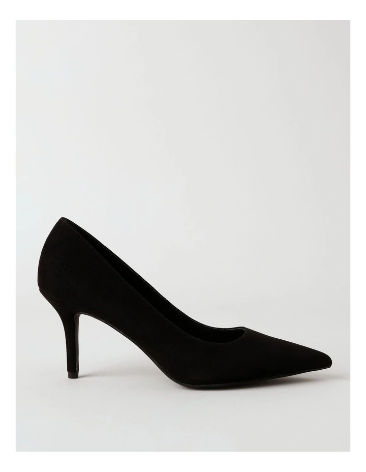 Victoria Heeled Shoe in Black Suede image 1
