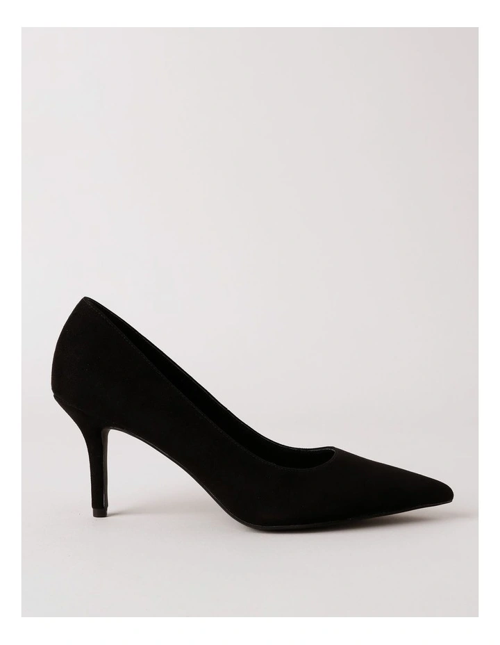 Victoria Heeled Shoe in Black Suede image 1