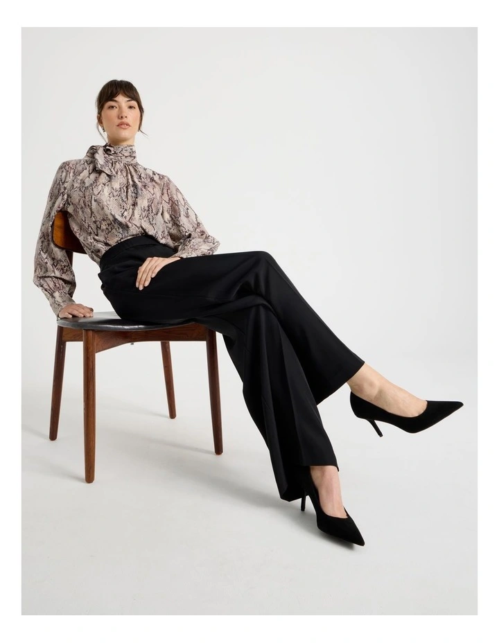 Victoria Heeled Shoe in Black Suede image 2