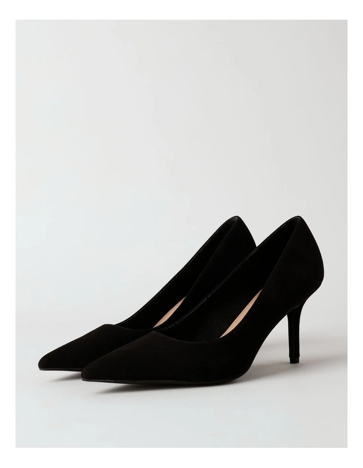 Victoria Heeled Shoe in Black Suede image 3