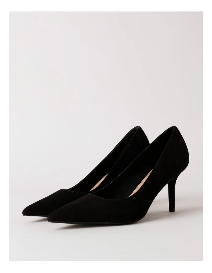 Victoria Heeled Shoe in Black Suede image 3
