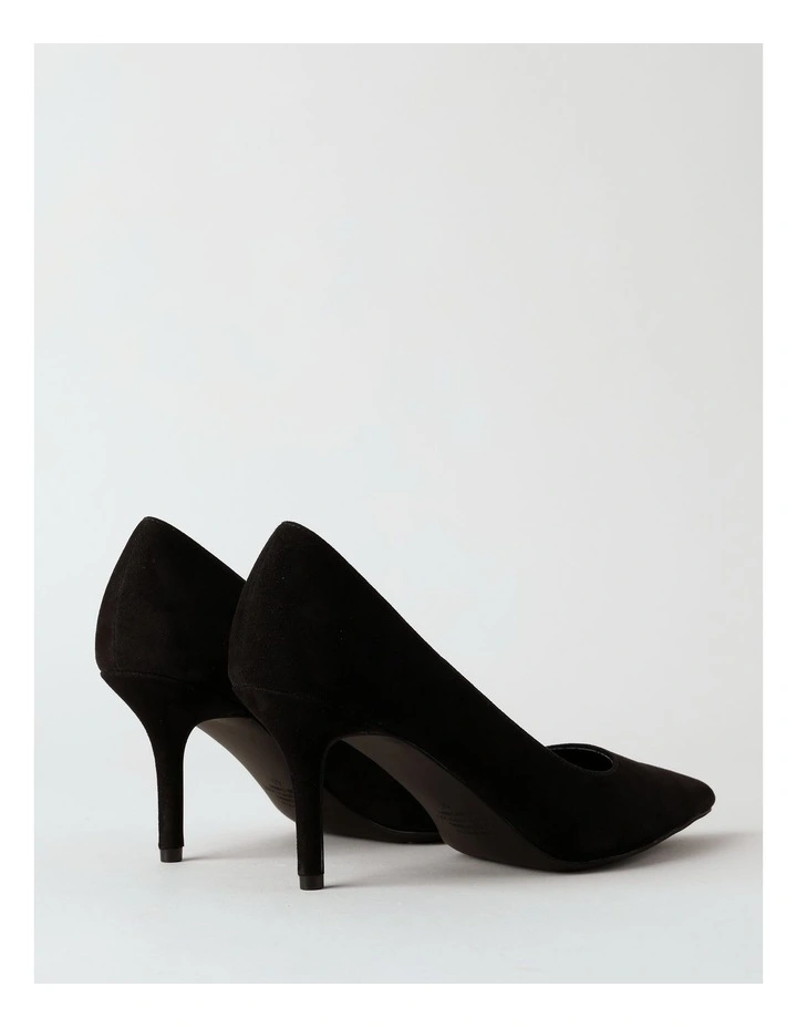 Victoria Heeled Shoe in Black Suede image 5