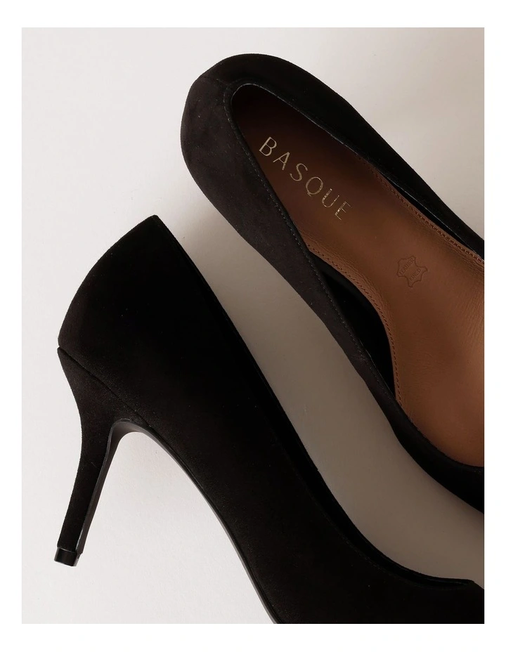 Victoria Heeled Shoe in Black Suede image 5