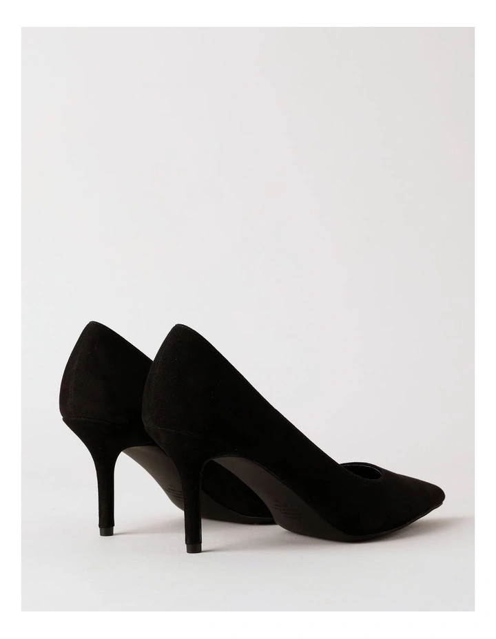 Victoria Heeled Shoe in Black Suede image 6