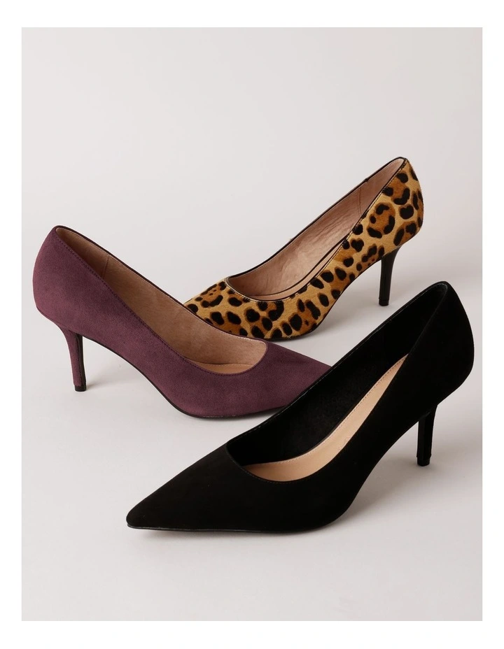 Victoria Heeled Shoe in Black Suede image 6