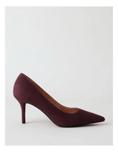Victoria Heeled Shoe in Plum Suede