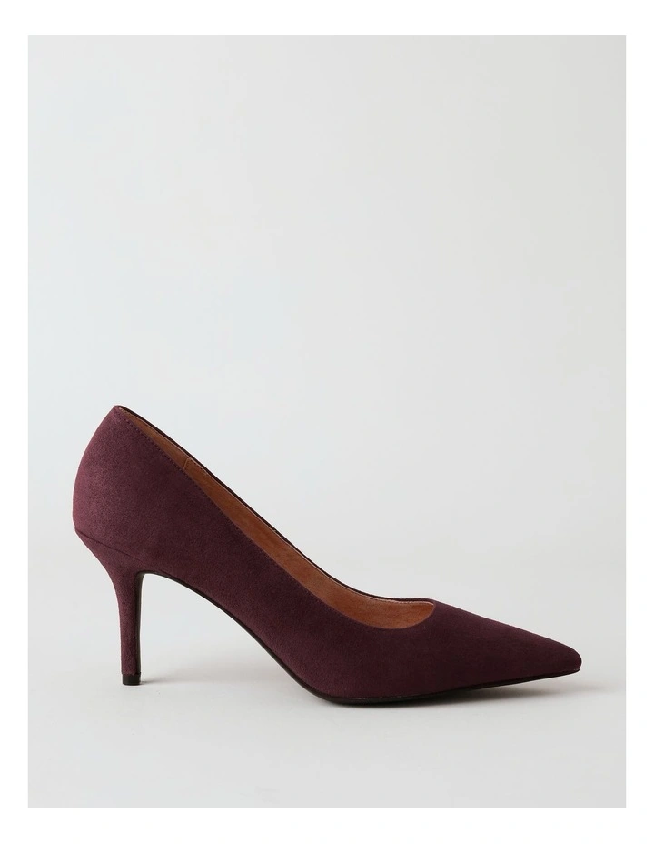 Victoria Heeled Shoe in Plum Suede image 1