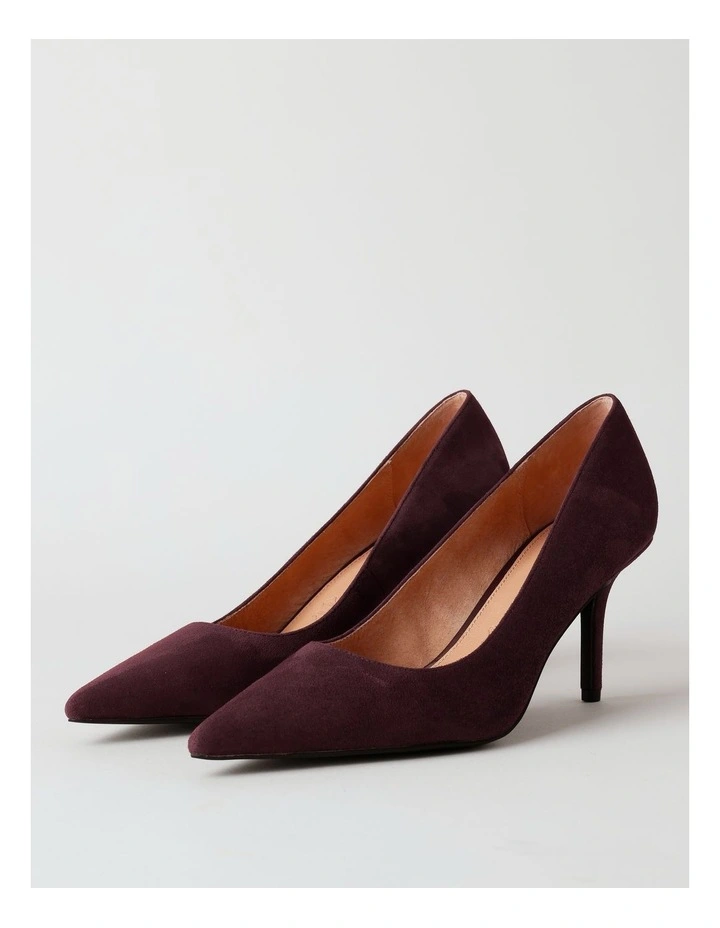 Victoria Heeled Shoe in Plum Suede image 4