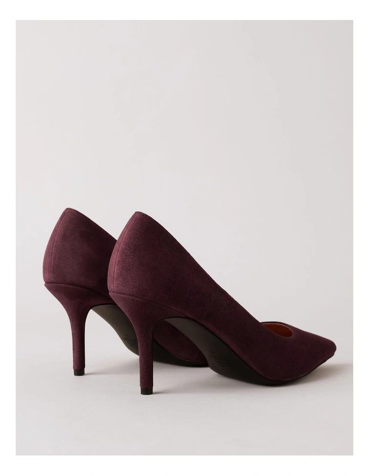Victoria Heeled Shoe in Plum Suede image 4
