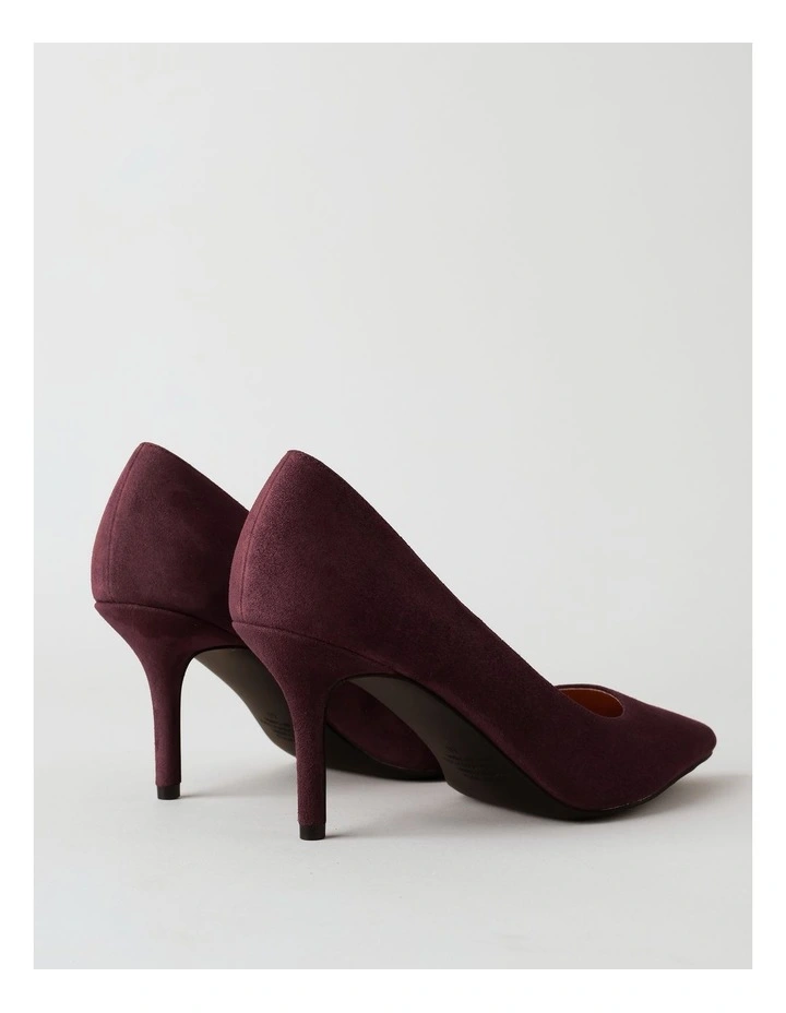 Victoria Heeled Shoe in Plum Suede image 5