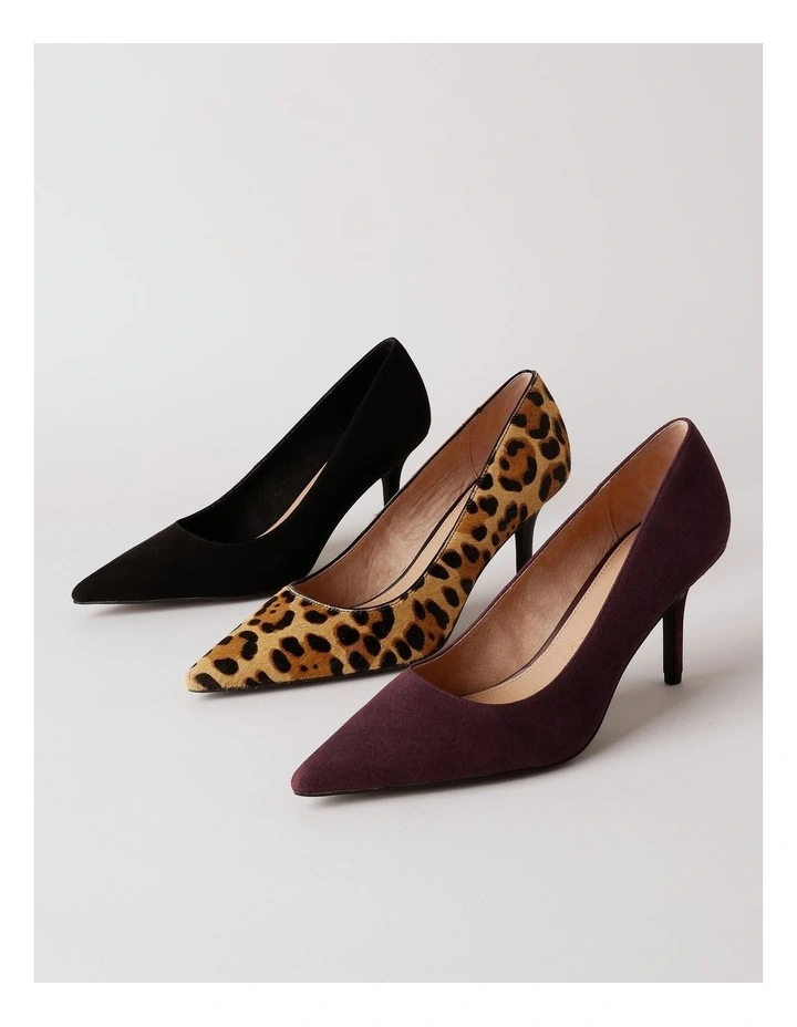 Victoria Heeled Shoe in Plum Suede image 6