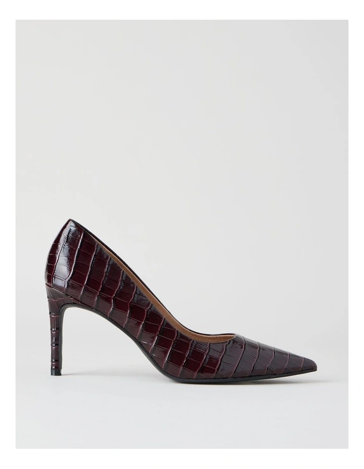 Pamela Heeled Shoes in Plum Croc image 1