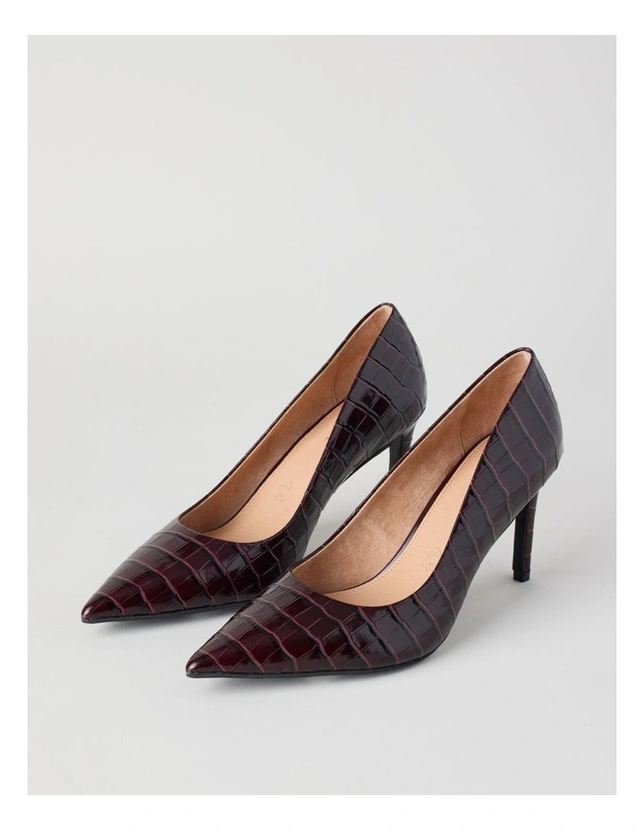 Pamela Heeled Shoes in Plum Croc image 3