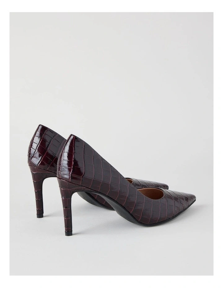 Pamela Heeled Shoes in Plum Croc image 4