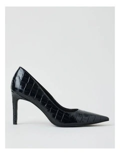 Pamela Heeled Shoes in Black Croc