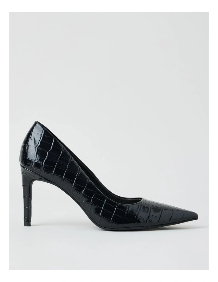 Pamela Heeled Shoes in Black Croc image 1