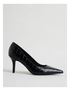 Pamela Heeled Shoes in Black Croc