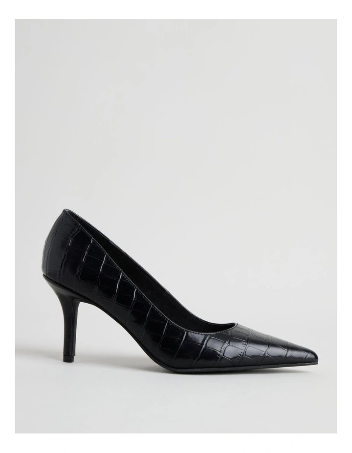 Pamela Heeled Shoes in Black Croc image 1