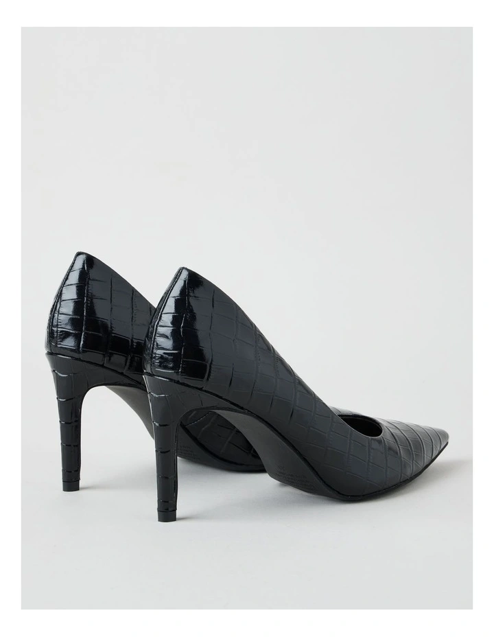 Pamela Heeled Shoes in Black Croc image 3