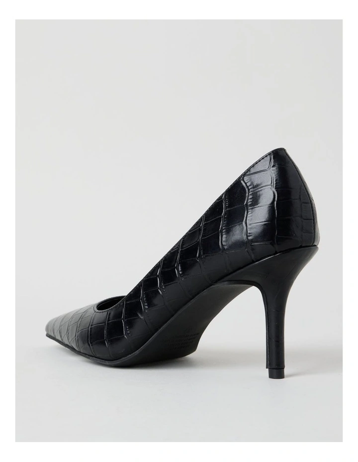 Pamela Heeled Shoes in Black Croc image 3