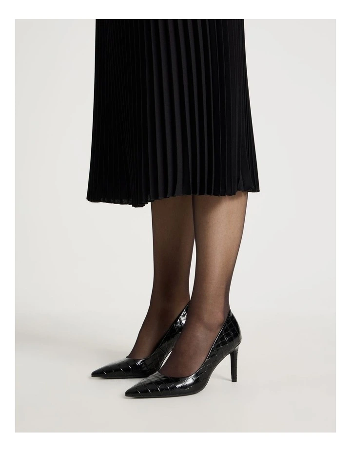 Pamela Heeled Shoes in Black Croc image 4
