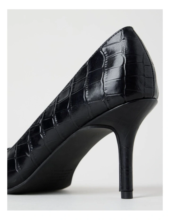 Pamela Heeled Shoes in Black Croc image 4