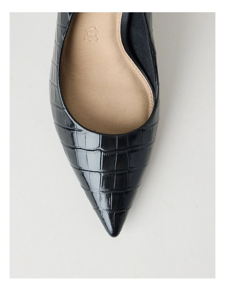 Pamela Heeled Shoes in Black Croc image 5