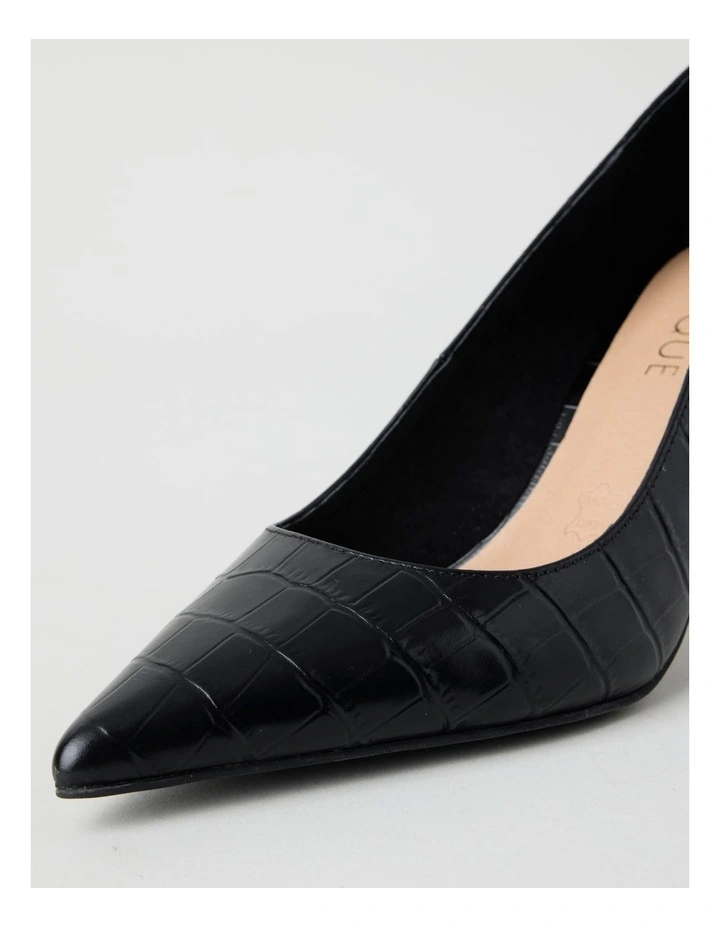 Pamela Heeled Shoes in Black Croc image 5