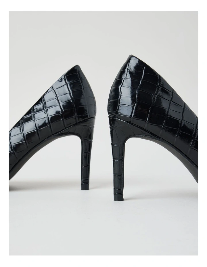 Pamela Heeled Shoes in Black Croc image 6
