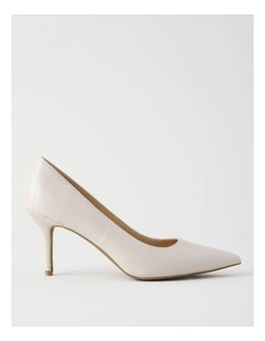 Victoria Heeled Shoes in Bone Croc