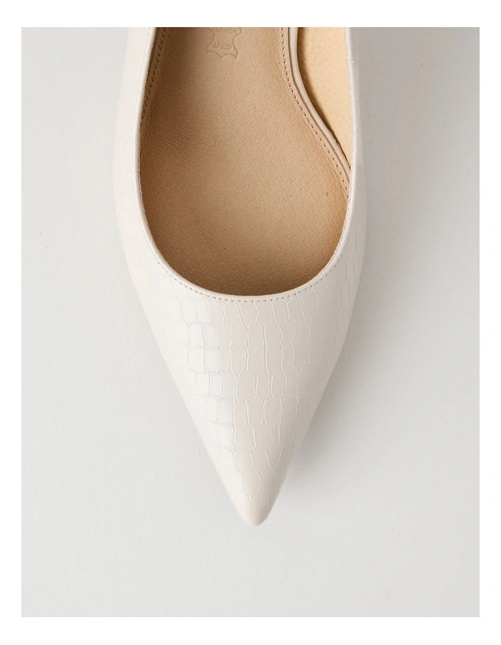Victoria Heeled Shoes in Bone Croc image 6
